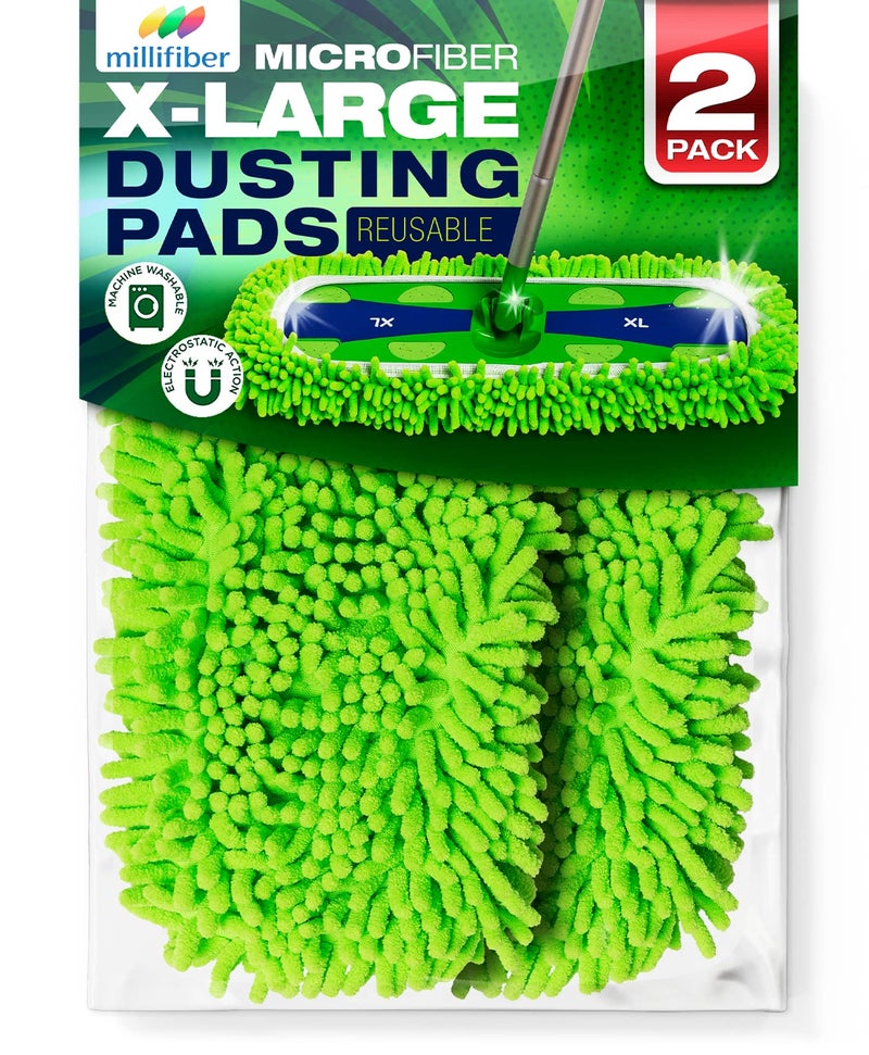Millifiber XLarge Dust Mop Refill for Swiffer XL Mop 2 Pack Microfiber Pet Heavy Duty Dry Refills Handle is Not Included